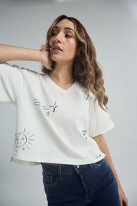 Playera Feel like home - Marfil