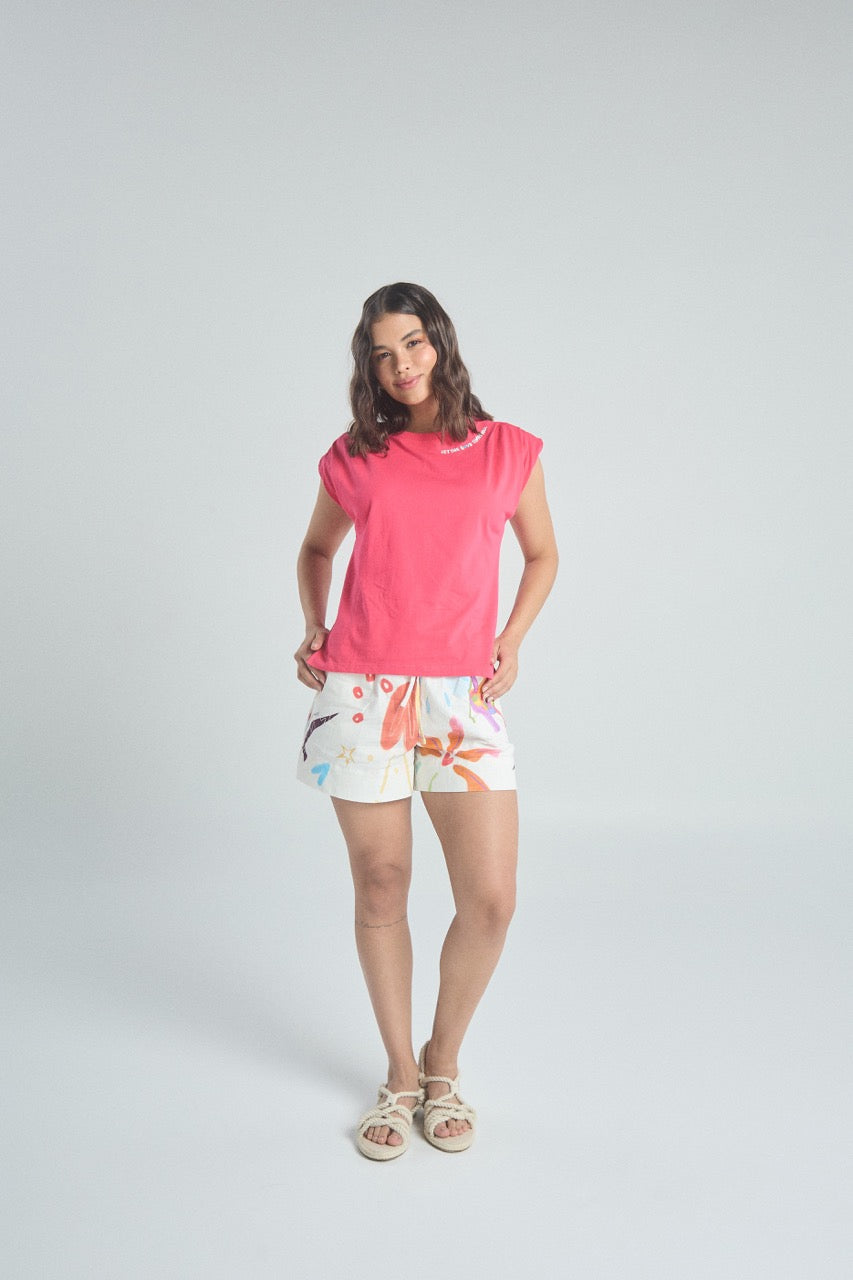 Playera Feel good - Fucsia