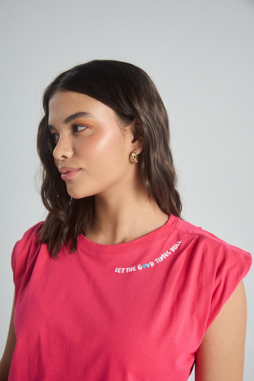 Playera Feel good - Fucsia