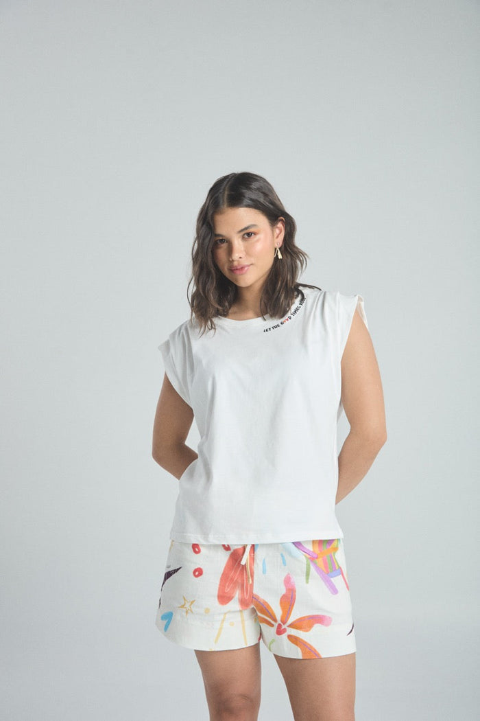 Playera Feel good - Marfil