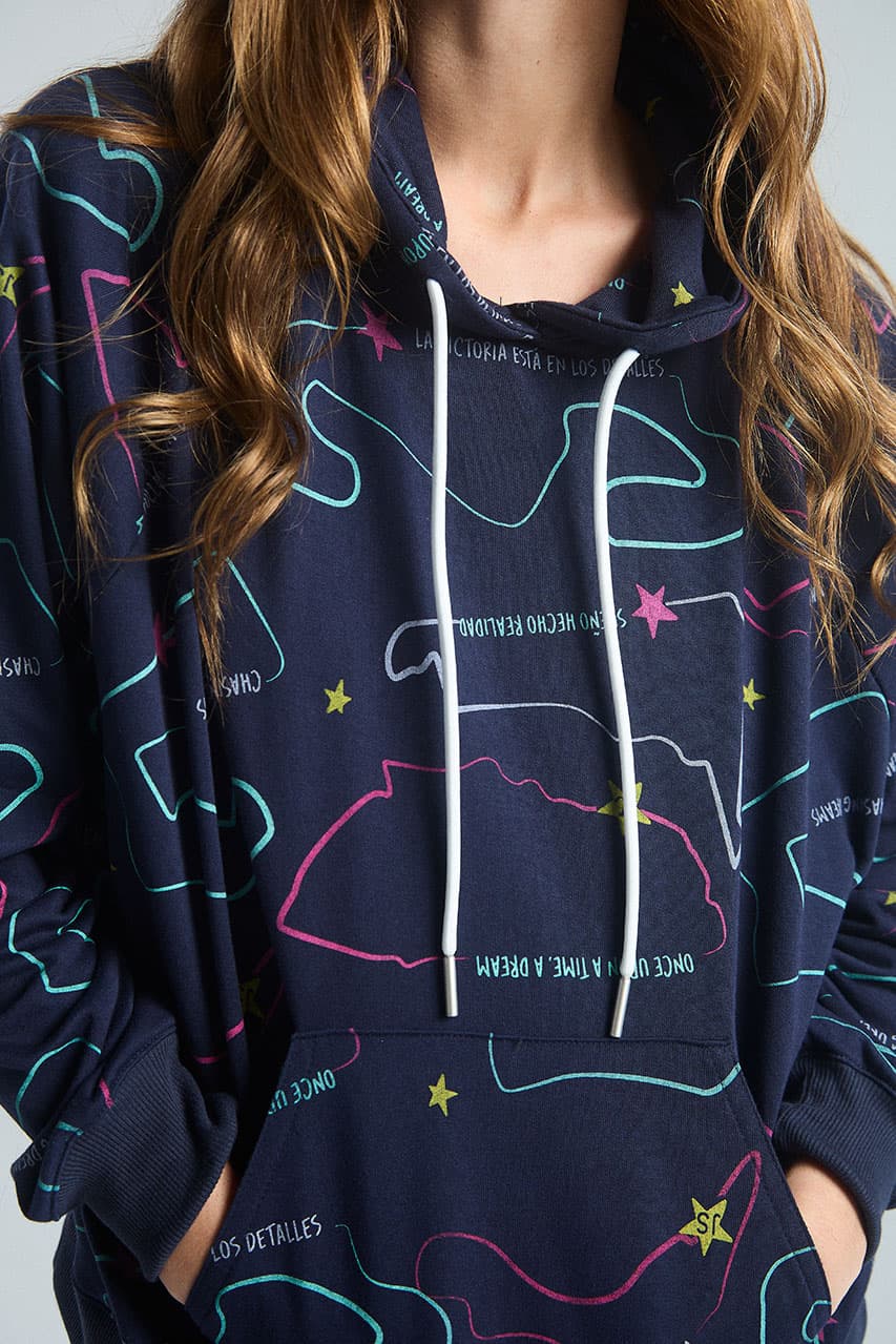 Sudadera Circuitos - Azul