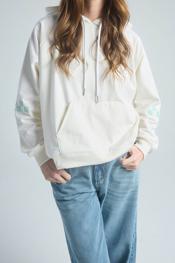 Sudadera Corazón en llamas - Marfil