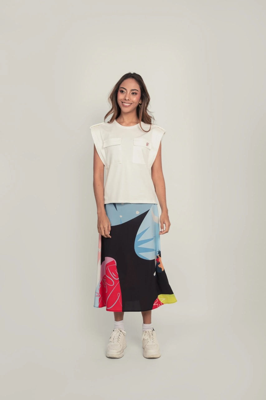 Playera Bolsillos - Marfil