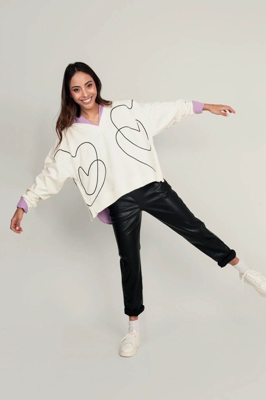 Sudadera Lazos de amor - Marfil