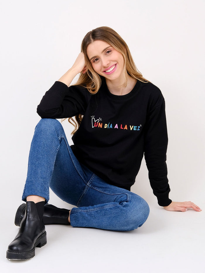 Sudadera Un día a la vez - Negro