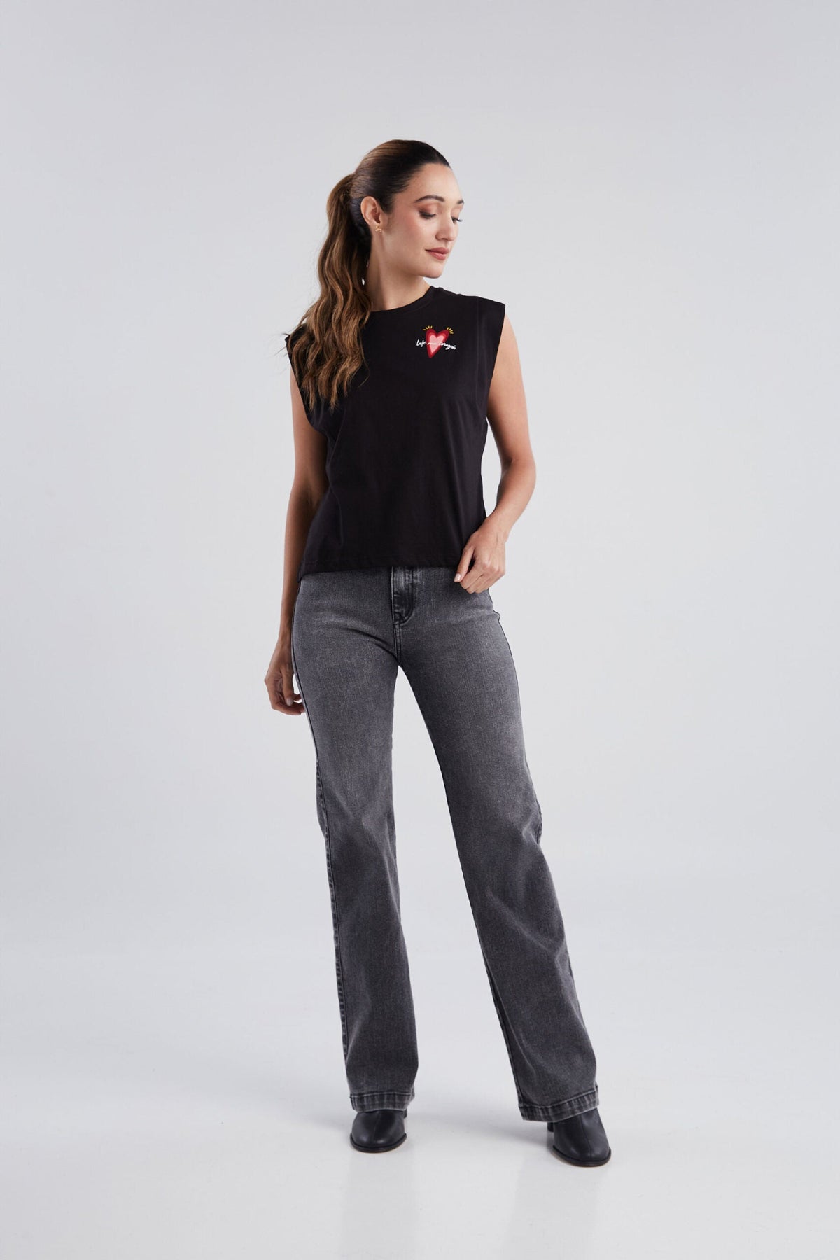 Playera Late mi corazón - Negro