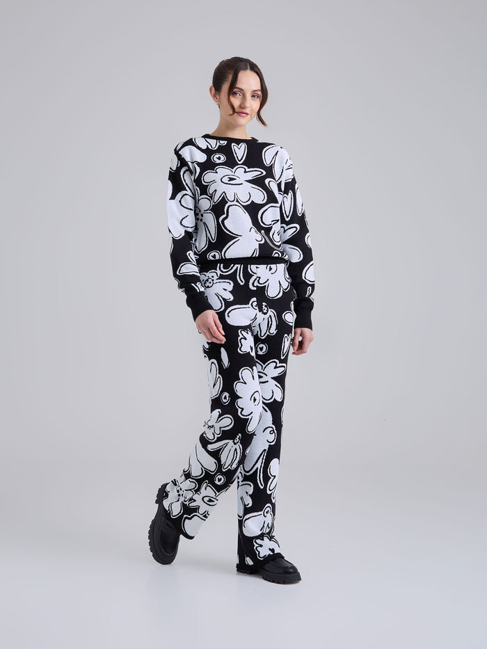 Sudadera Tejido garden - Negro