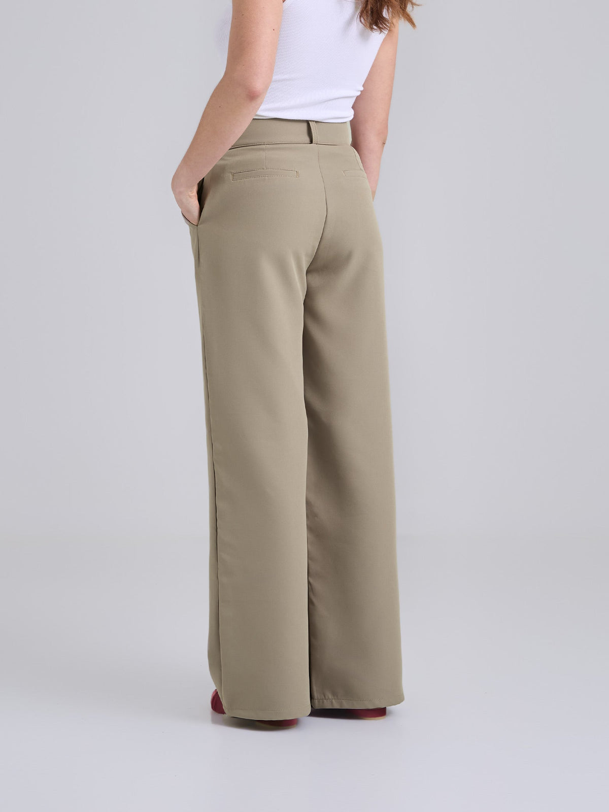 Pantalón Bordado - Caqui