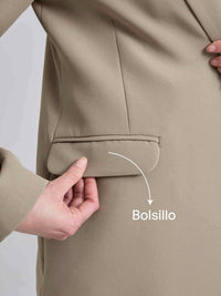 Blazer Bordado - Caqui