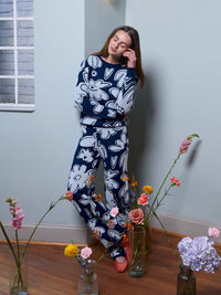 Pantalón Tejido garden - Azul