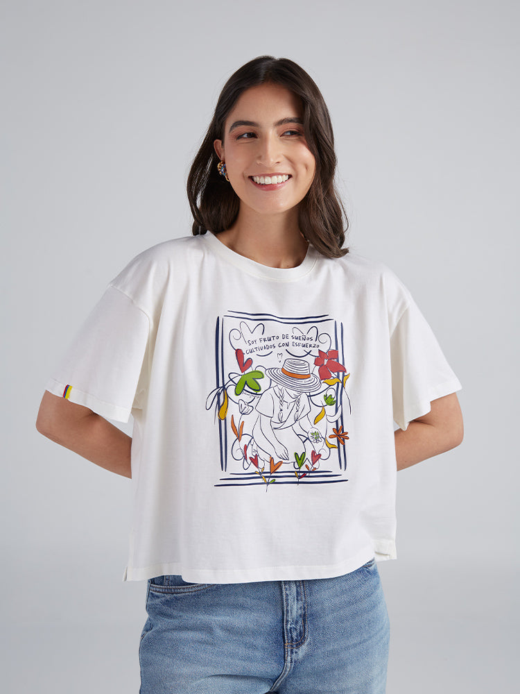 Playera Cosecha de sueños - Marfil