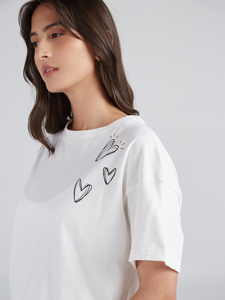 Playera La vida es ahora - Marfil