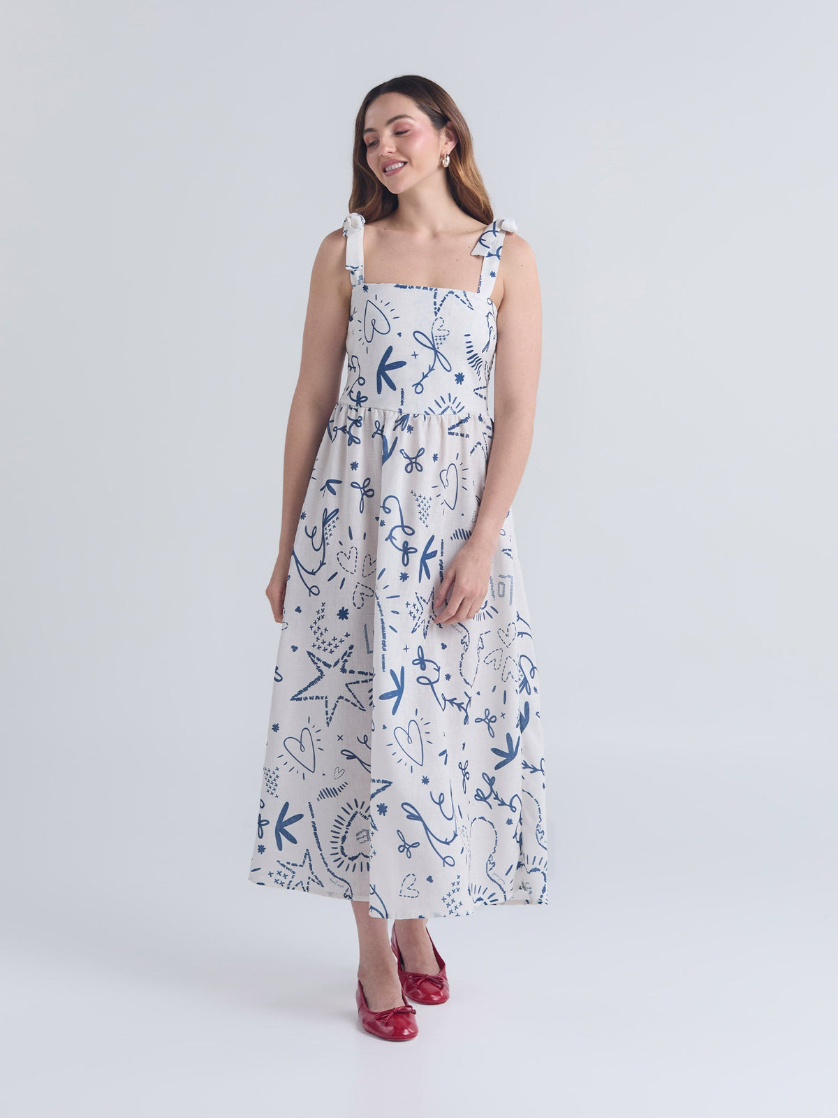 Vestido Puntada de cruz - Marfil