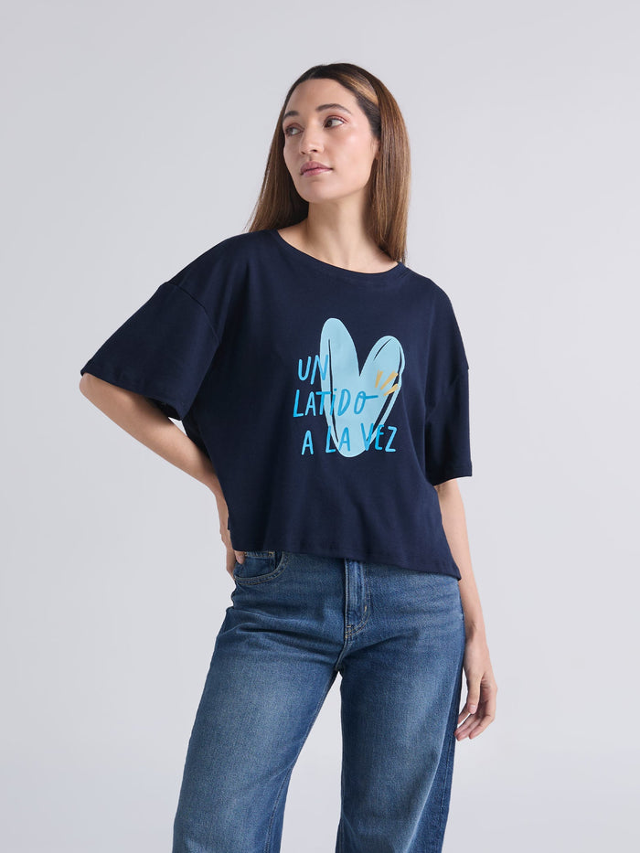 Playera Latidos - Azul