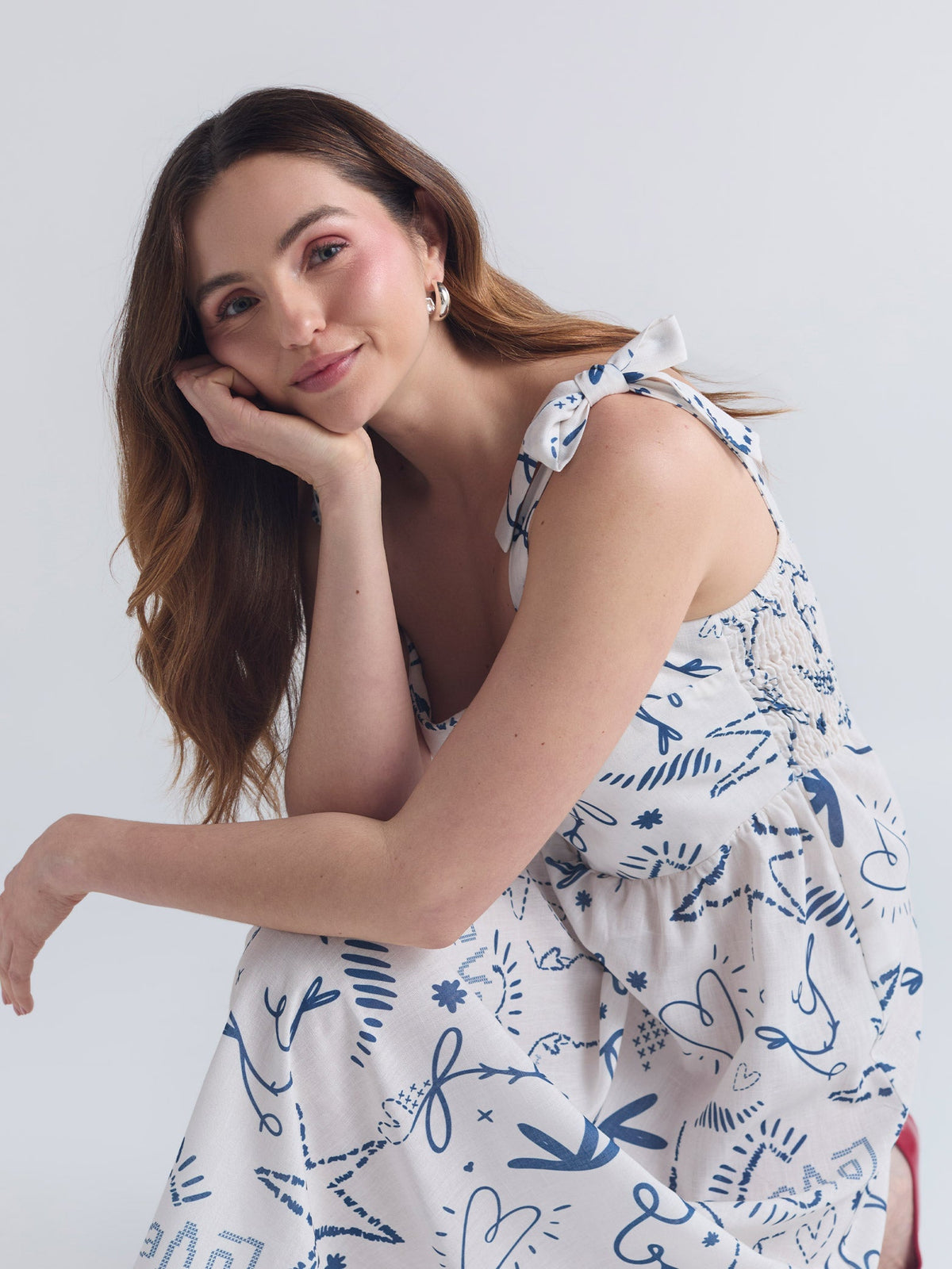 Vestido Puntada de cruz - Marfil
