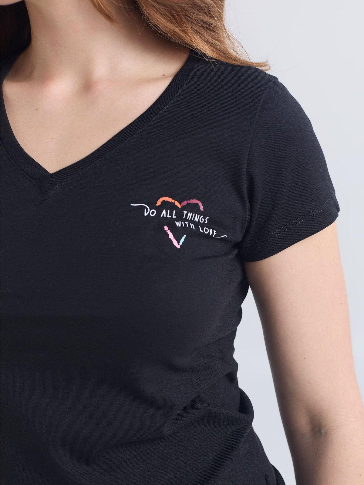 Playera With love - Negro