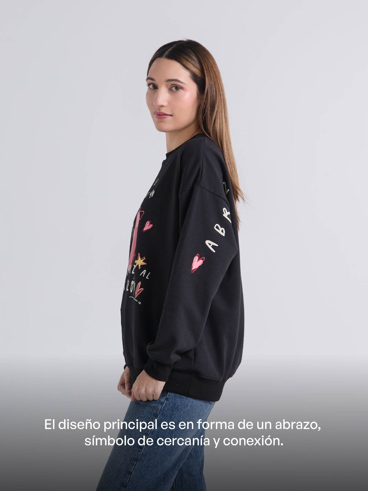 Sudadera Abrazo al corazón - Negro