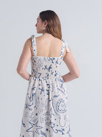 Vestido Puntada de cruz - Marfil