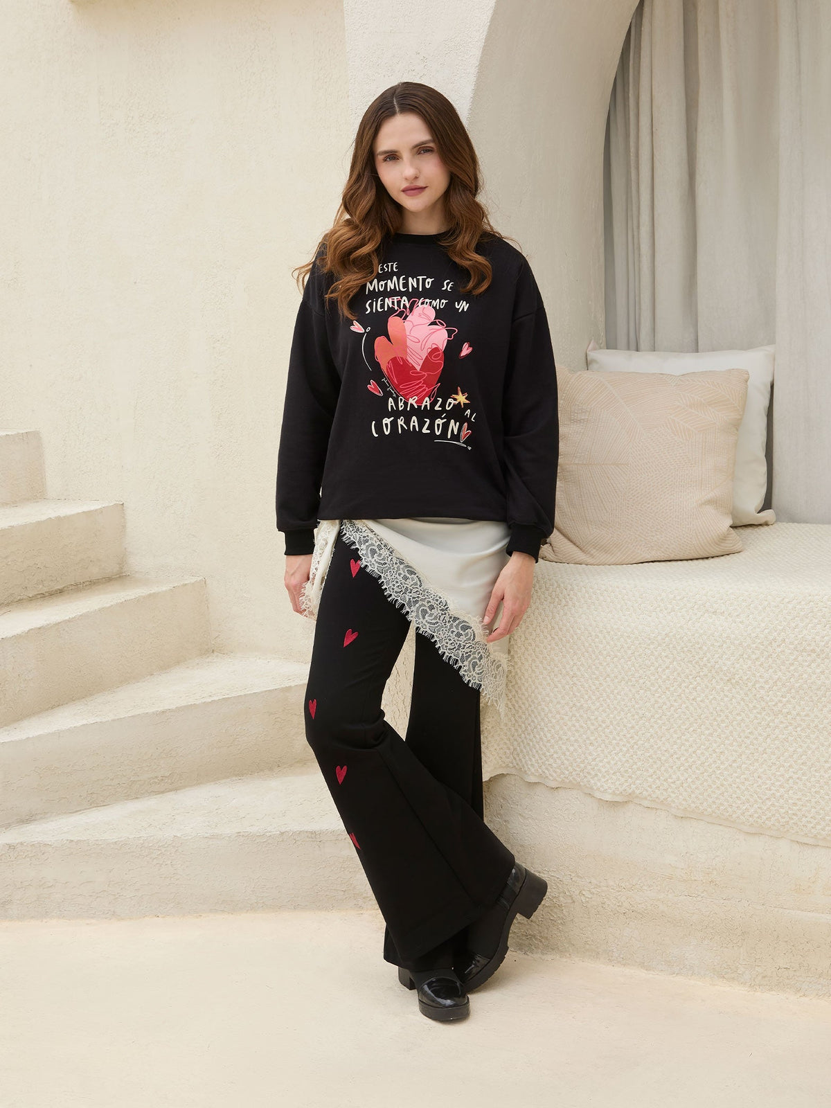 Sudadera Abrazo al corazón - Negro