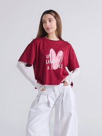 Playera Latidos - Vinotinto