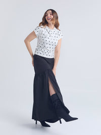 Top Polka hearts - Marfil