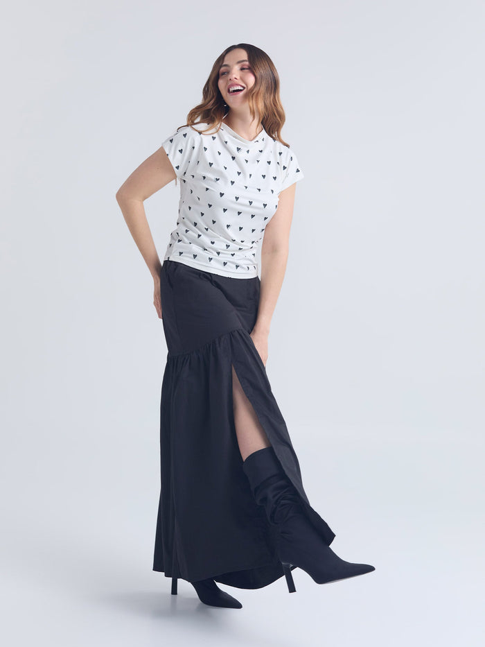 Top Polka hearts - Marfil