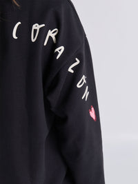 Sudadera Abrazo al corazón - Negro