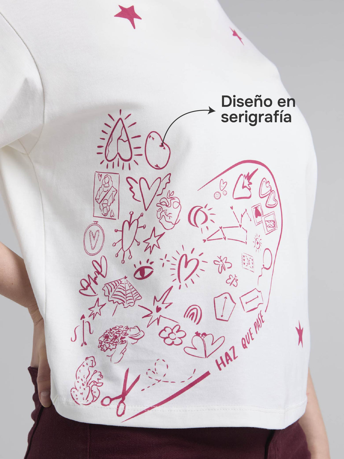 Playera Haz que pase - Marfil